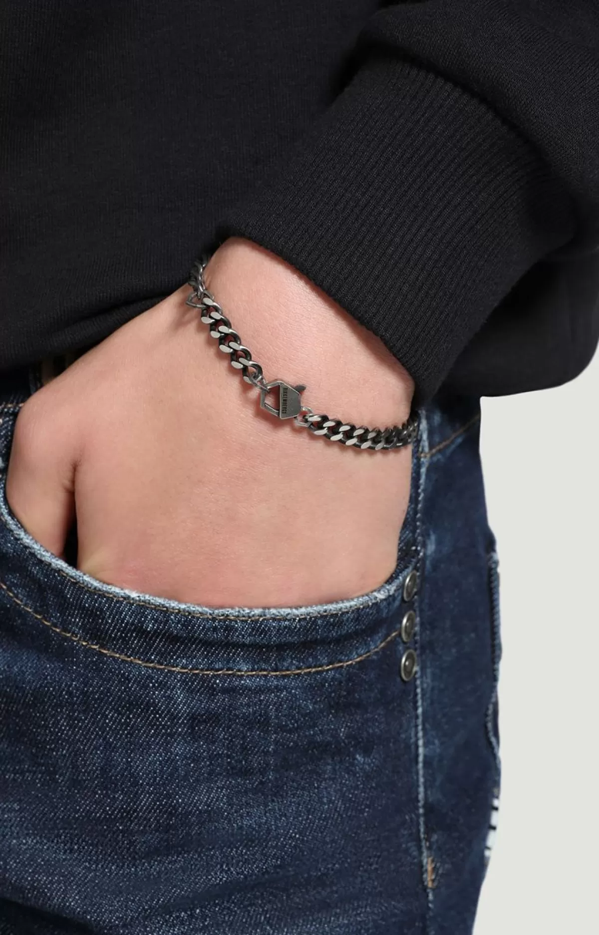 Bikkembergs Men'S Bracelet With Vintage Look And Diamond 273 New